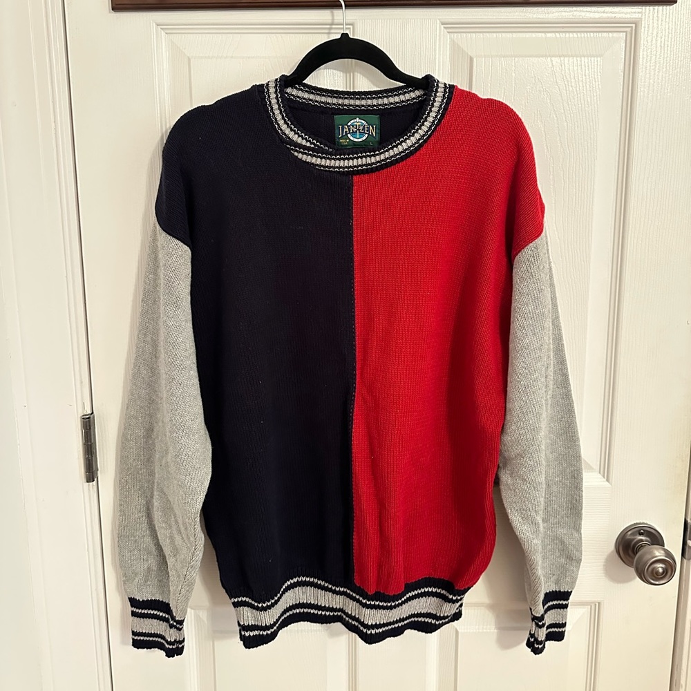 Cotton Crew Neck Vintage Sweater